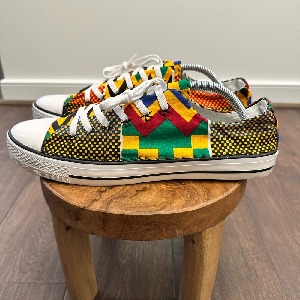 Converse All Stars Chuck Taylor Kente Like African Pattern Unique Sneakers,Sz 10